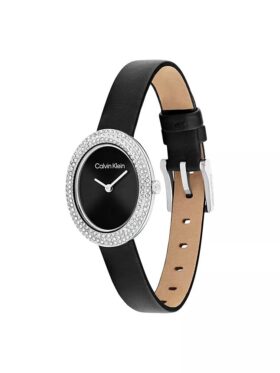 Montres à cadran ovale et lunette profilée avec bracelet en cuir