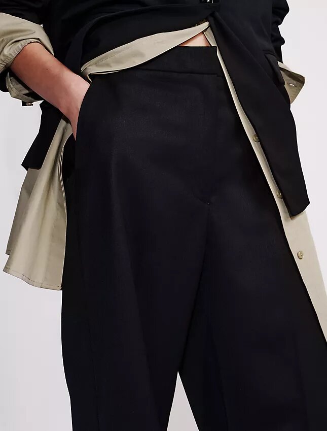Pantalon ajusté en laine mélangée Pantalon ajusté en laine mélangée