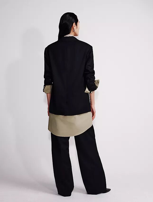 Pantalon ajusté en laine mélangée Pantalon ajusté en laine mélangée