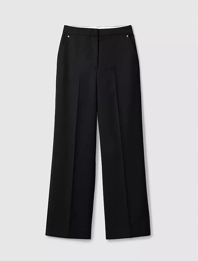 Pantalon ajusté en laine mélangée Pantalon ajusté en laine mélangée