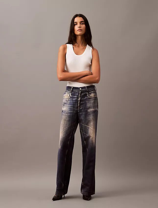 Pantalon ajusté à imprimé Denim Pantalon ajusté à imprimé Denim