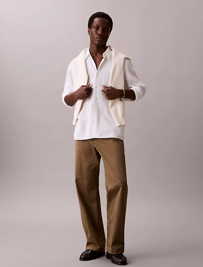 Pantalon ample en Cotton Stretch Pantalon ample en Cotton Stretch