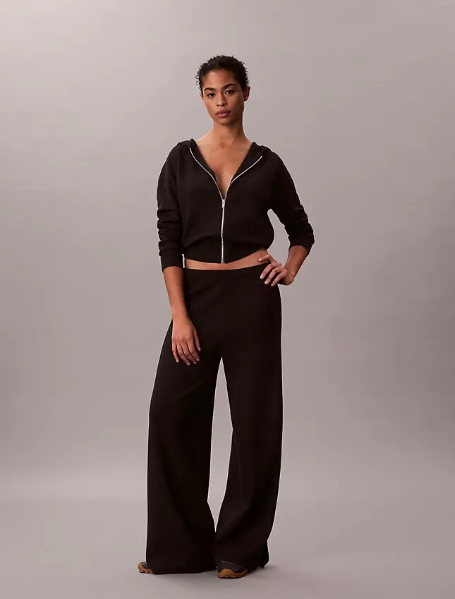 Pantalon ample en maille décontractée Pantalon ample en maille décontractée