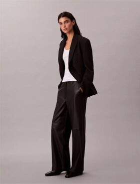 Pantalon ample en simili cuir