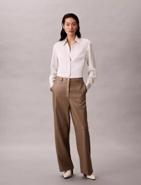 Pantalon ample en simili cuir