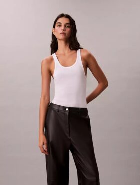 Pantalon ample en simili cuir