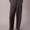 Pantalon cargo décontracté en sergé de satin Pantalon cargo décontracté en sergé de satin