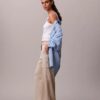 Pantalon cargo décontracté en sergé de satin Pantalon cargo décontracté en sergé de satin