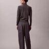 Pantalon cargo décontracté en sergé de satin Pantalon cargo décontracté en sergé de satin