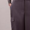 Pantalon cargo décontracté en sergé de satin Pantalon cargo décontracté en sergé de satin