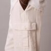 Pantalon cargo droit décontracté en lin et coton Pantalon cargo droit décontracté en lin et coton