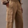 Pantalon cargo droit en Cotton Stretch Pantalon cargo droit en Cotton Stretch