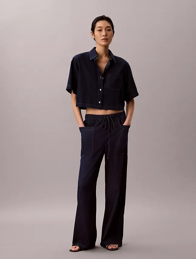 Pantalon cargo en coton et lyocell à enfiler Pantalon cargo en coton et lyocell à enfiler