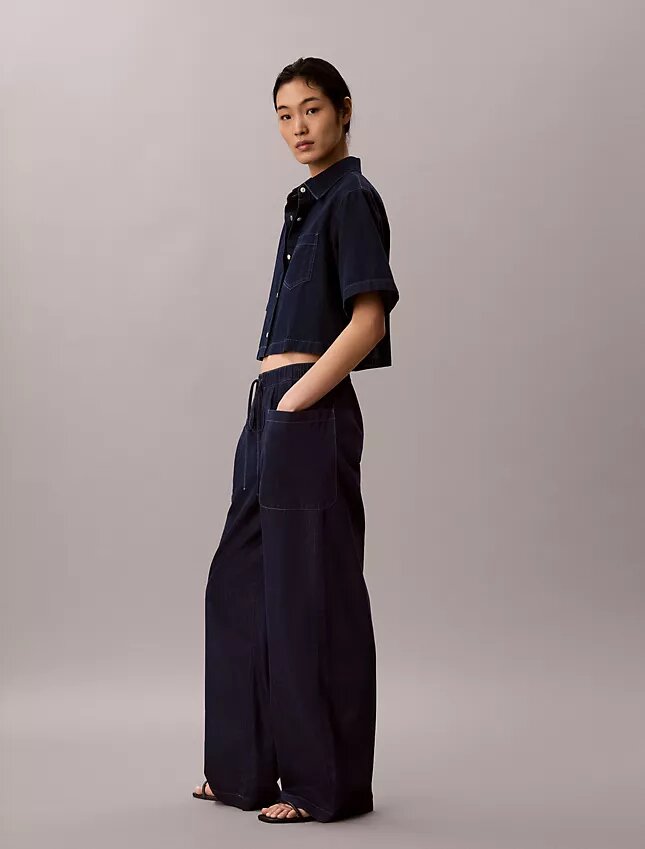 Pantalon cargo en coton et lyocell à enfiler Pantalon cargo en coton et lyocell à enfiler