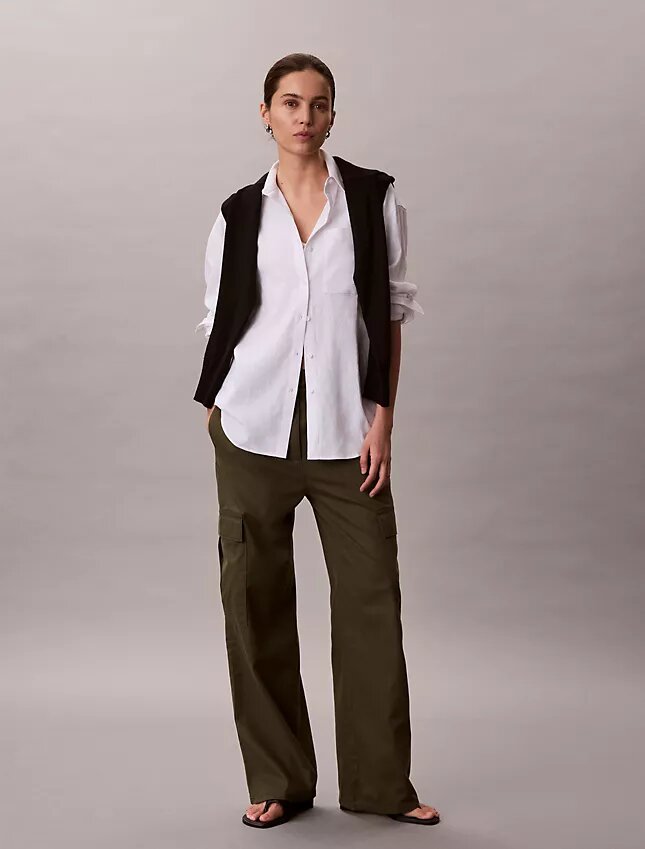 Pantalon cargo en sergé doux Pantalon cargo en sergé doux