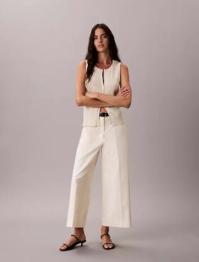 Pantalon chino court à jambes larges Pantalon chino court à jambes larges