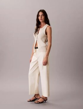 Pantalon chino court à jambes larges Pantalon chino court à jambes larges