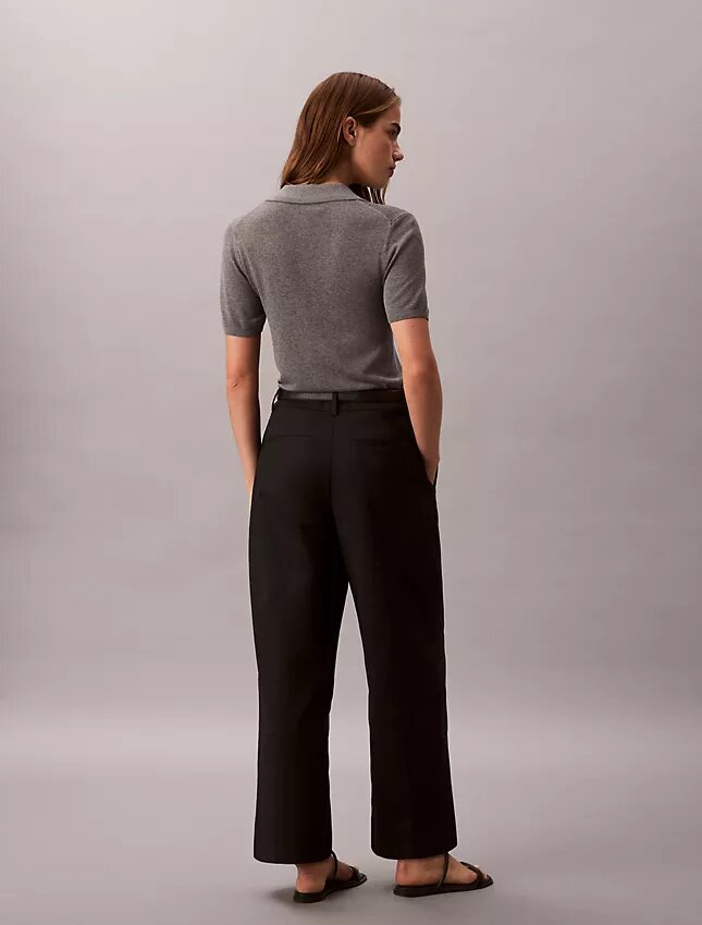 Pantalon chino court à jambes larges Pantalon chino court à jambes larges