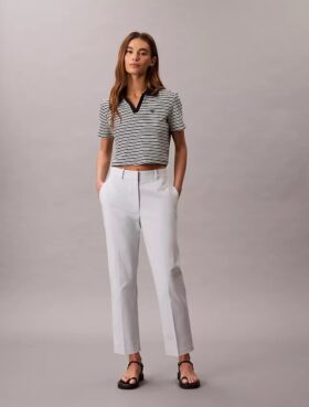 Pantalon chino droit en Cotton Stretch