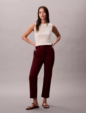 Pantalon chino droit en Cotton Stretch