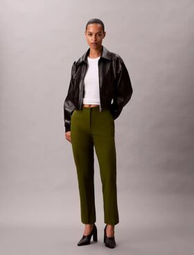 Pantalon chino droit en Cotton Stretch