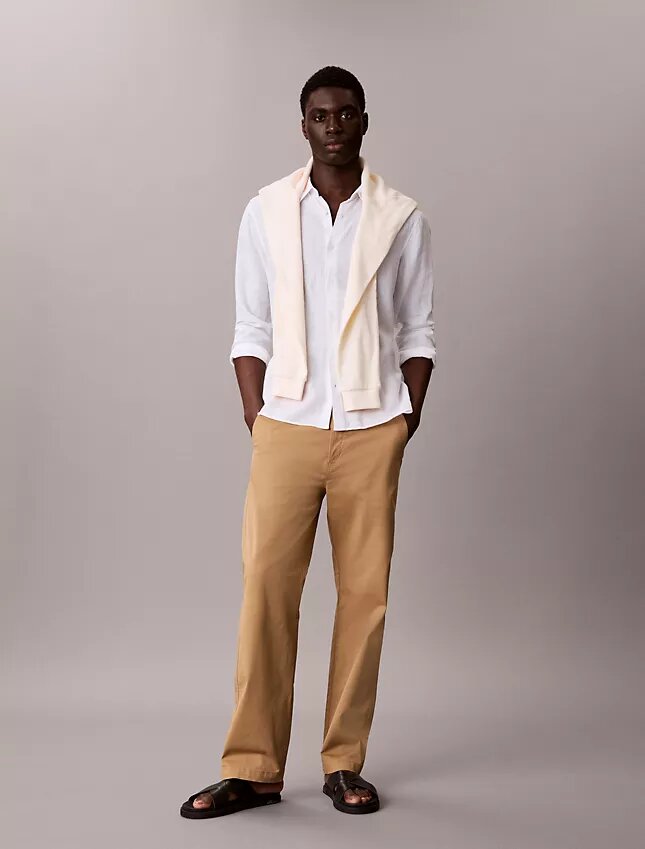 Pantalon chino droit en Cotton Stretch 90S Pantalon chino droit en Cotton Stretch 90S