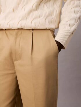 Pantalon chino droit à plis style années 90
