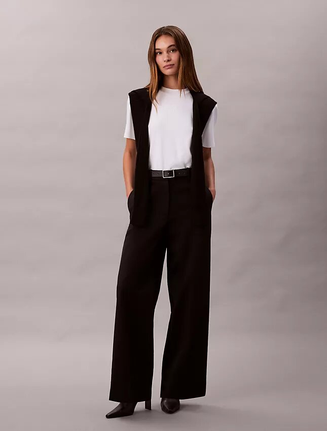 Pantalon chino en Cotton Stretch à jambes larges Pantalon chino en Cotton Stretch à jambes larges