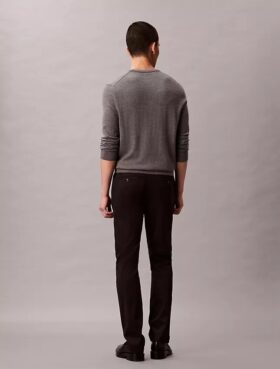 Pantalon chino slim en satin de coton