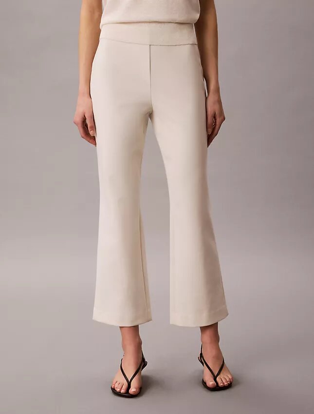 Pantalon court évasé en ponte Pantalon court évasé en ponte