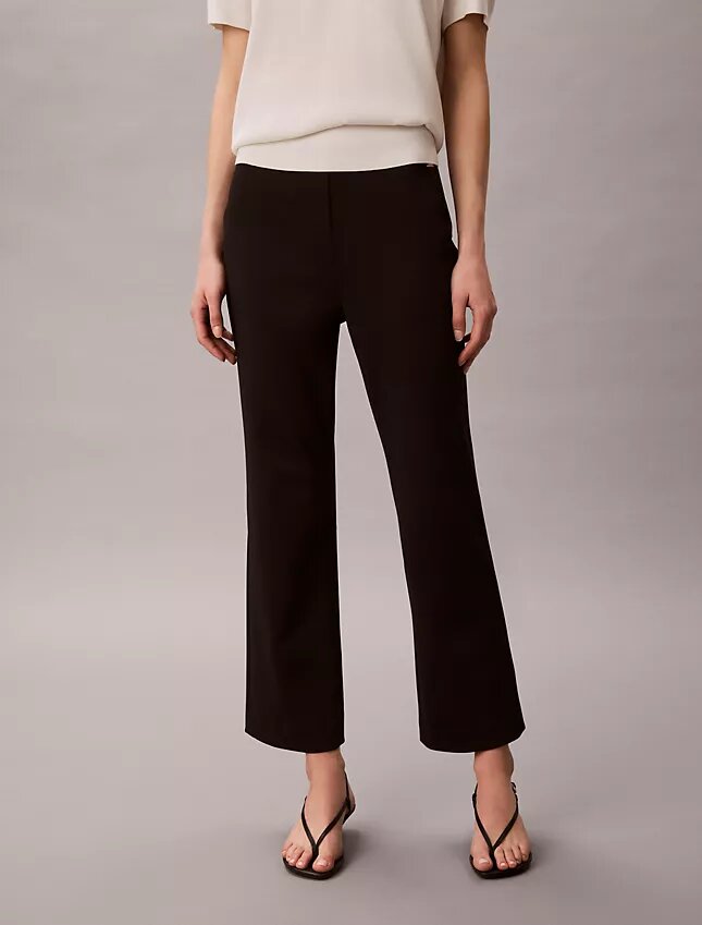 Pantalon court évasé en ponte Pantalon court évasé en ponte
