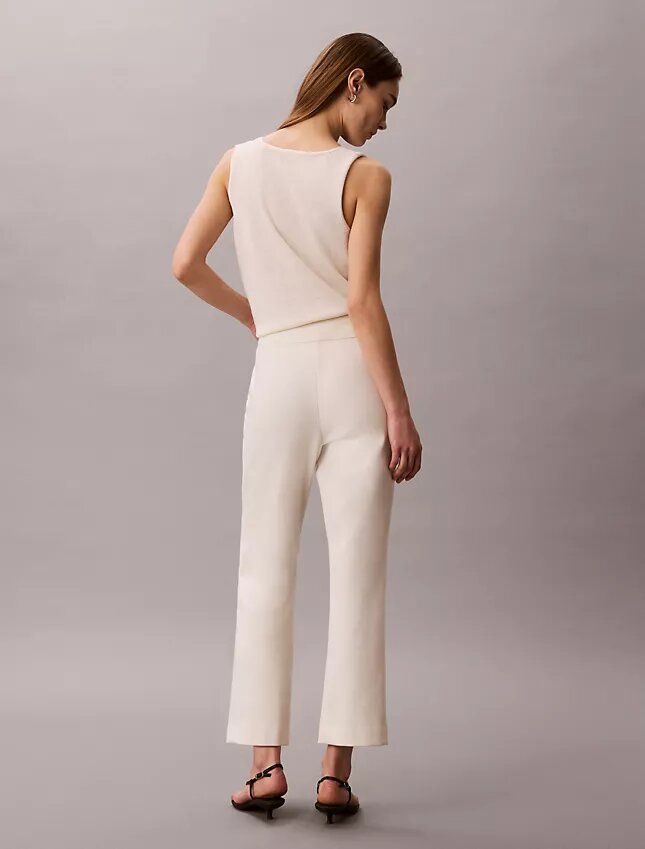Pantalon court évasé en ponte Pantalon court évasé en ponte