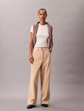 Pantalon décontracté en velours côtelé