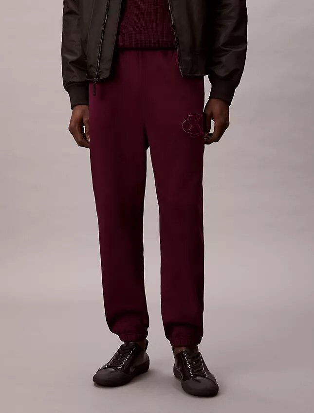 Pantalon de jogging avec patch Monogram en molleton Pantalon de jogging avec patch Monogram en molleton