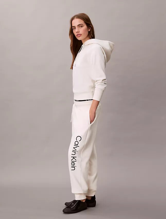 Pantalon de jogging en molleton avec logo imprimé Pantalon de jogging en molleton avec logo imprimé