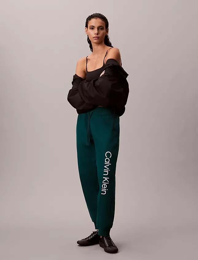 Pantalon de jogging en molleton avec logo imprimé Pantalon de jogging en molleton avec logo imprimé