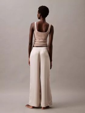 Pantalon de nuit en satin à jambes larges