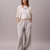 Pantalon de survêtement à jambes larges en molleton Monologo Pantalon de survêtement à jambes larges en molleton Monologo
