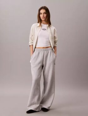 Pantalon de survêtement à jambes larges en molleton Monologo