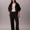 Pantalon de survêtement à jambes larges en molleton Monologo Pantalon de survêtement à jambes larges en molleton Monologo