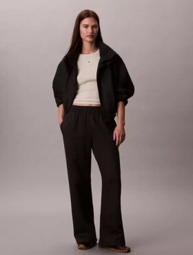 Pantalon de survêtement à jambes larges en molleton Monologo