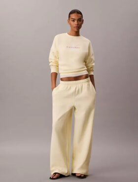 Pantalon de survêtement à jambes larges en molleton Monologo