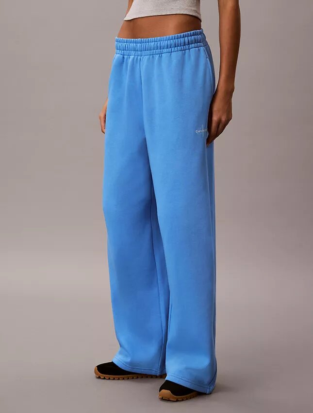Pantalon de survêtement à jambes larges en molleton Monologo Pantalon de survêtement à jambes larges en molleton Monologo