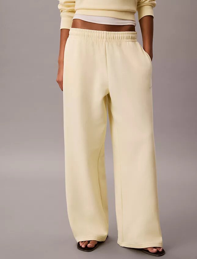 Pantalon de survêtement à jambes larges en molleton Monologo Pantalon de survêtement à jambes larges en molleton Monologo