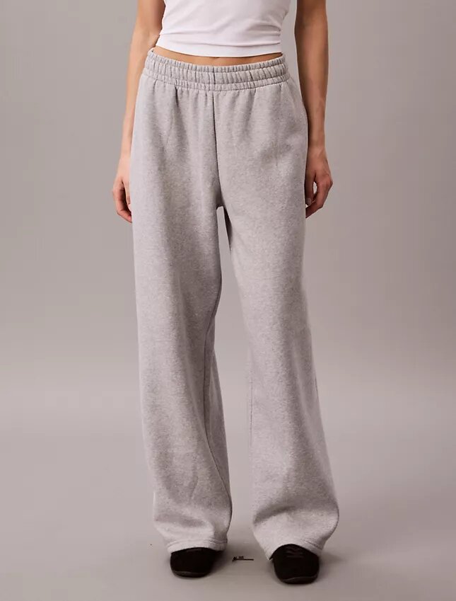 Pantalon de survêtement à jambes larges en molleton Monologo Pantalon de survêtement à jambes larges en molleton Monologo