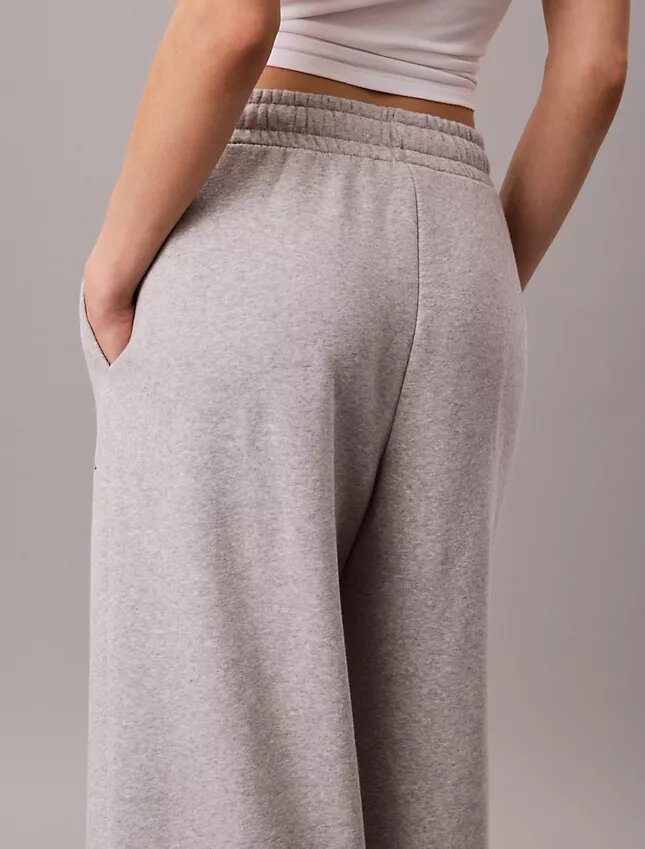 Pantalon de survêtement à jambes larges en molleton Monologo Pantalon de survêtement à jambes larges en molleton Monologo