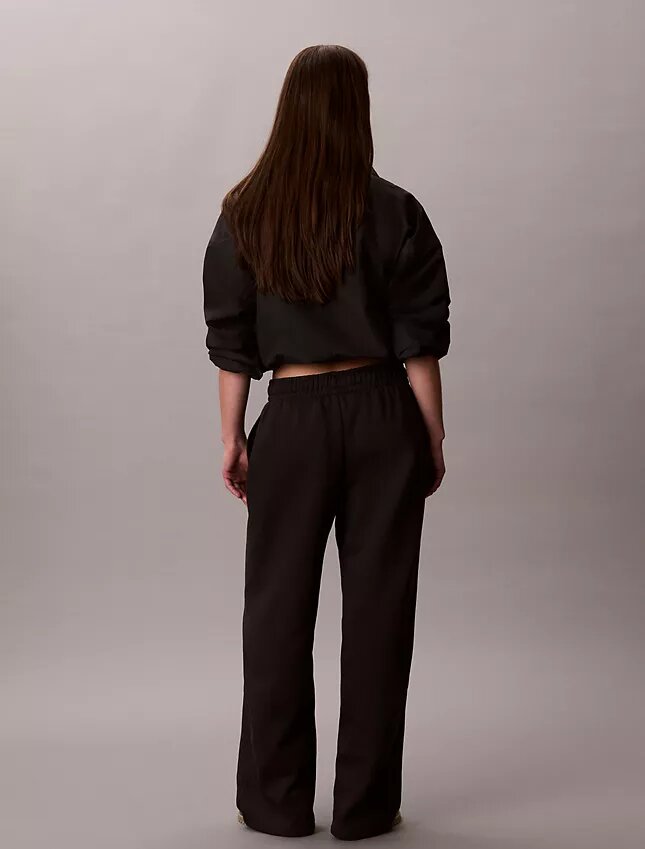 Pantalon de survêtement à jambes larges en molleton Monologo Pantalon de survêtement à jambes larges en molleton Monologo