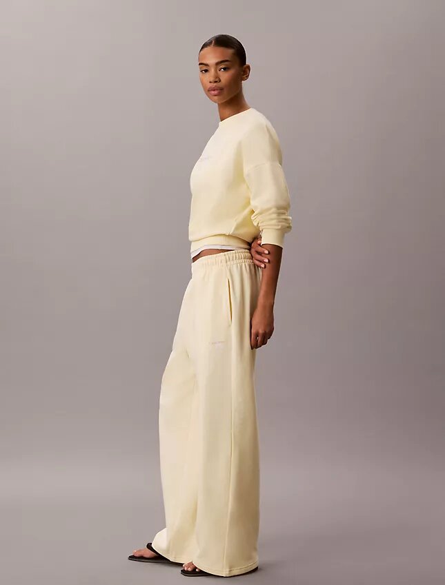 Pantalon de survêtement à jambes larges en molleton Monologo Pantalon de survêtement à jambes larges en molleton Monologo