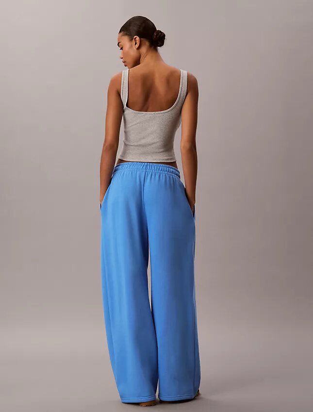 Pantalon de survêtement à jambes larges en molleton Monologo Pantalon de survêtement à jambes larges en molleton Monologo