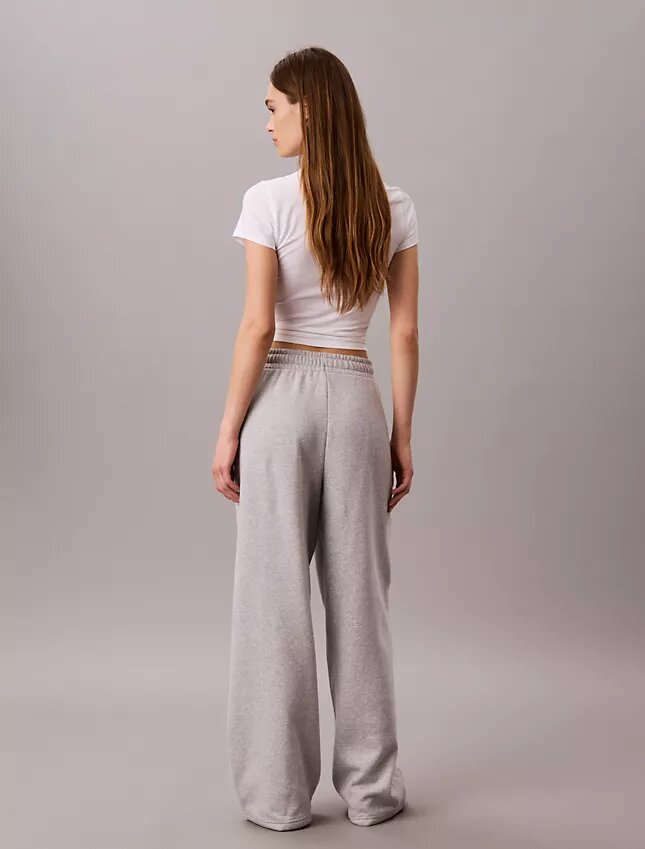 Pantalon de survêtement à jambes larges en molleton Monologo Pantalon de survêtement à jambes larges en molleton Monologo